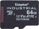 Промышленная карта памяти microSDXC Kingston, 64 Гб Class 10 UHS-I U3 V30 A1 TLC в режиме pSLC, темп. режим от -40? до +85?2