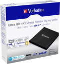 Привод внеш. Verbatim SLIMLINE BLU-RAY WRITER ULTRA HD 4K USB 3.1 GEN 1 USB-C4