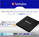Привод внеш. Verbatim SLIMLINE BLU-RAY WRITER ULTRA HD 4K USB 3.1 GEN 1 USB-C5