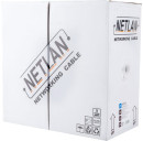 Кабель NETLAN EC-UF004-5E-PVC-GY F/UTP 4 пары, Кат.5e (Класс D), 100МГц, внутренний, PVC нг(B), серый, 305м2