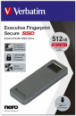 Внешний SSD диск 1.8" 512 Gb USB 3.2 Gen1 Verbatim Executive Fingerprint Secure серый 536564