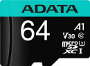 Карта памяти microSDXC 64Gb A-Data AUSDX64GUI3V30SA2-RA1