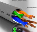 GCR Патч-корд прямой 25.0m UTP кат.5e, серый, позолоченные контакты, 24 AWG, литой, GCR-50803, ethernet high speed 1 Гбит/с, RJ45, T568B2