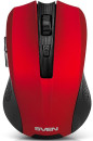 Беспроводная мышь SVEN RX-350W красная  (5+1кл. 600-1400DPI, SoftTouch, блист)2