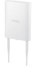 Zyxel Zyxel NebulaFlex NWA55AXE hybrid outdoor access point, 802.11a / b / g / n / ac / ax (2.4 and 5 GHz), external 2x2 antennas (included), up to 575 + 1200 Mbps, 1xLAN GE, anti- 4G / 5G, no Captive portal and WPA-Enterprise support, IP55, PoE only, PoE injector included3
