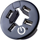 Концентратор USB 2.0 Perfeo PF-H029 4 x USB 2.0 черный