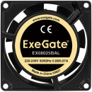 Exegate EX288997RUS Вентилятор 220В ExeGate EX08025BAL (80x80x25 мм, 2-Ball (двойной шарикоподшипник), подводящий провод 30 см, 2600RPM, 32dBA)5