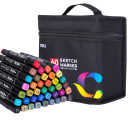 Набор маркеров для скетчинга Deli E70806-40 двойной пиш. наконечник 40цв. текстильная сумка (40шт.)2