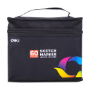 Набор маркеров для скетчинга Deli E70806-60 двойной пиш. наконечник 60цв. текстильная сумка (60шт.)4