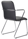Кресло для приемных и переговорных BRABIX "Visit CF-101", хром, экокожа, черное, 5325594