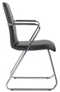 Кресло для приемных и переговорных BRABIX "Visit CF-101", хром, экокожа, черное, 5325595