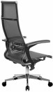 Кресло офисное МЕТТА "К-7-Т" хром, прочная сетка, сиденье и спинка регулируемые, черное4