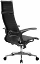 Кресло офисное МЕТТА "К-8.1-Т" хром, экокожа перфорированная, сиденье регулируемое, черное4