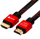GCR Кабель 1.5m HDMI 2.0, BICOLOR нейлон, AL корпус красный, HDR 4:2:2, Ultra HD, 4K 60 fps 60Hz/5K*30Hz, 3D, AUDIO, 18.0 Гбит/с, 28AWG. GCR-52162