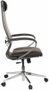 Кресло офисное МЕТТА "К-6" хром, рецик. кожа, сиденье и спинка мягкие, темно-коричневое2