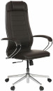 Кресло офисное МЕТТА "К-29" хром, рецик. кожа, сиденье и спинка мягкие, темно-коричневое3