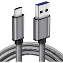 Кабель USB Type C USB 3.0 2м VCOM Telecom TC403M-2M круглый серый2