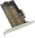 ORIENT C301E, Переходник PCI-Ex4->NGFF (M.2) M-key PCI-E SSD + SATA->NGFF (M.2) B-key SSD, тип 2230/2242/2260/2280/22110, SATA кабель и 2 планки крепления в комплекте (31129)2