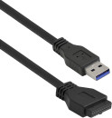 Exegate EX283579RUS Планка USB на переднюю панель ExeGate U3H-623, 3,5", 3*USB3.0+1*TypeC, черная, металл, подсоединение к мат. плате3