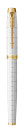 Ручка перьевая PARKER "IM Premium Pearl GT", корпус жемчужный лак, позолоченные детали, синяя, 21436492
