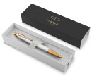 Ручка шариковая PARKER "IM Premium Pearl GT", корпус жемчужный лак, позолоченные детали, синяя, 21436435