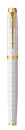 Ручка-роллер PARKER "IM Premium Pearl GT", корпус жемчужный лак, позолоченные детали, черная, 21436462
