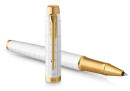 Ручка-роллер PARKER "IM Premium Pearl GT", корпус жемчужный лак, позолоченные детали, черная, 21436463