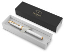 Ручка-роллер PARKER "IM Premium Pearl GT", корпус жемчужный лак, позолоченные детали, черная, 21436464
