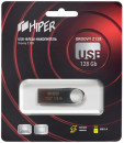 Флэш-драйв 128GB USB 3.0, Groovy Z,сплав цинка, цвет титан, Hiper