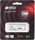 Флэш-драйв 64GB USB 2.0, Groovy T,пластик, цвет белый, Hiper