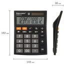 Калькулятор настольный BRAUBERG ULTRA-12-BK (192x143 мм), 12 разрядов, двойное питание, ЧЕРНЫЙ, 2504914