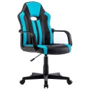 Кресло для геймеров BRABIX Stripe GM-202 чёрный с голубым
