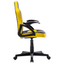 Кресло компьютерное BRABIX "Shark GM-203", экокожа, черное/желтое, 5325142