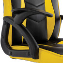 Кресло компьютерное BRABIX "Shark GM-203", экокожа, черное/желтое, 5325144