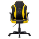 Кресло компьютерное BRABIX "Shark GM-203", экокожа, черное/желтое, 5325145