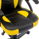 Кресло компьютерное BRABIX "Shark GM-203", экокожа, черное/желтое, 5325146