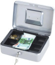 Ящик для денег, ценностей, документов, печатей, 90х180х250 мм, ключевой замок, серебристый, BRAUBERG, 2910592