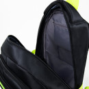Рюкзак BRAUBERG универсальный, 3 отделения, черный, салатовые детали, 46х31х18 см, 2707612