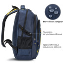 Рюкзак BRAUBERG TITANIUM универсальный, синий, желтые вставки, 45х28х18см, 2707683