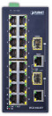 PLANET IFGS-1822TF IP30 Industrial 16-Port 10/100TX + 2-Port Gigabit TP/SFP Combo Ethernet Switch (-40~75C, dual redundant power input on 12-48VDC / 24VAC terminal block)2