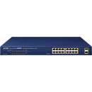 PLANET GSW-1820HP 16-Port 10/100/1000T 802.3at PoE + 2-Port 1000X SFP Ethernet Switch (240W PoE Budget, Standard/VLAN/Extend mode)2