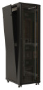 Шкаф серверный Hyperline (TTB-3268-AS-RAL9004) напольный 32U 600x800мм пер.дв.стекл задн.дв.спл.стал.лист 2 бок.пан. 800кг черный 710мм IP20 сталь4