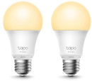 TP-Link Tapo L510E Smart Wi-Fi Light Bulb, Dimmable, E27 base, 2700K, 220V, 50/60 Hz, 60W Equivalent, Energy Class A+, 2.4GHz, 802.11b/g/n, Tapo APP, Works with Alexa and Google Assistant, Timer and Schedule settings, 2pack