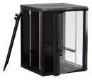 Шкаф коммутационный Hyperline (TWB-2245-GP-RAL9004) настенный 22U 600x450мм пер.дв.стекл 60кг черный4