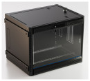 Шкаф коммутационный Hyperline (TWB-FC-2245-GP-RAL9004) настенный 22U 600x450мм пер.дв.стекл 60кг черный2
