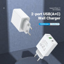 Vention 2-port USB(A+C) Wall Charger (18W/20W) EU-Plug White2