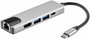 Адаптер USB 3.1 Type-Cm ->HDMI A(m) 4K@30Hz, RJ45, 2XUSB3.0, PD, iOpen <ACU435M>