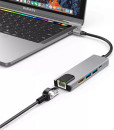 Адаптер USB 3.1 Type-Cm ->HDMI A(m) 4K@30Hz, RJ45, 2XUSB3.0, PD, iOpen <ACU435M>5