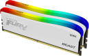 Модуль памяти DDR 4 DIMM 16Gb PC25600, 3200Mhz, Kingston FURY Beast White RGB SE CL16 (Kit of 2) (KF432C16BWAK2/16) (retail)