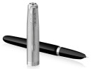Ручка перьев. Parker 51 Core (CW2123491) Black CT F сталь нержавеющая подар.кор. кругл. 1 ручка/Подарочный футляр4